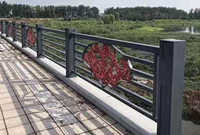 Bridge guardrail with flowers